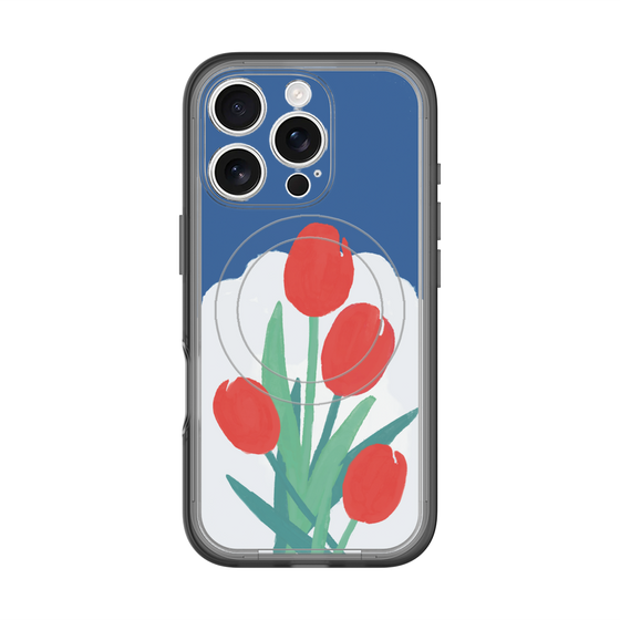 スリムプロテクションプレミアムケース with MagSafe［ Mod Deco - オリジナル - フラワー/A ］