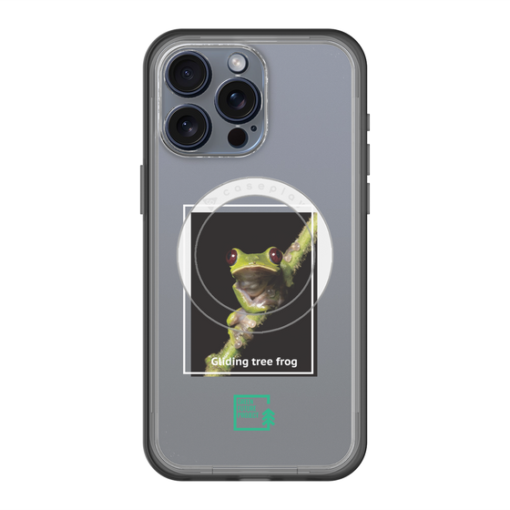 スリムプロテクションプレミアムケース with MagSafe［ Green Future Project - Gliding tree frog ］