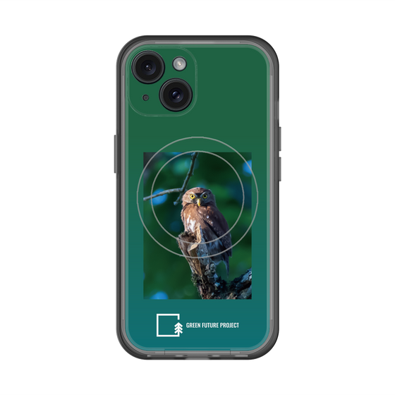 スリムプロテクションプレミアムケース with MagSafe［ Green Future Project - Ferruginous Pygmy Owl ］