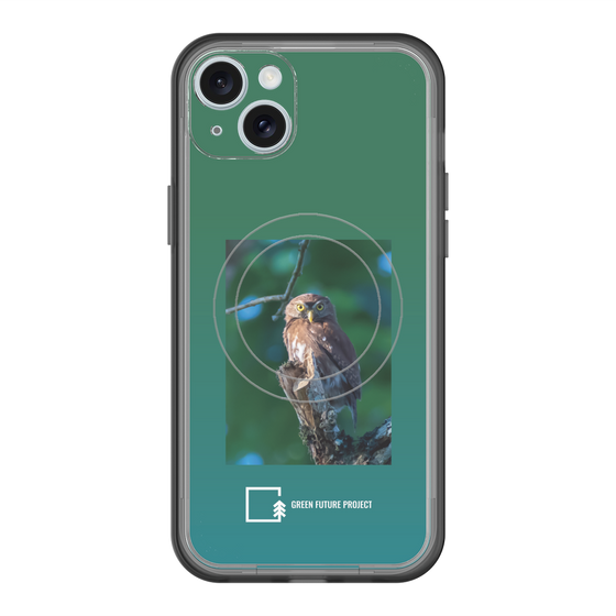 スリムプロテクションプレミアムケース with MagSafe［ Green Future Project - Ferruginous Pygmy Owl ］