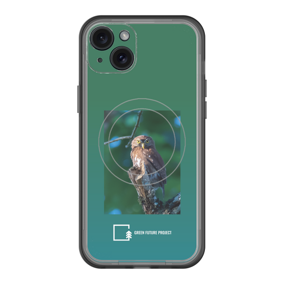 スリムプロテクションプレミアムケース with MagSafe［ Green Future Project - Ferruginous Pygmy Owl ］