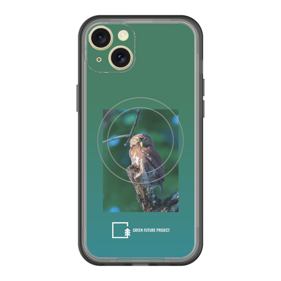 スリムプロテクションプレミアムケース with MagSafe［ Green Future Project - Ferruginous Pygmy Owl ］