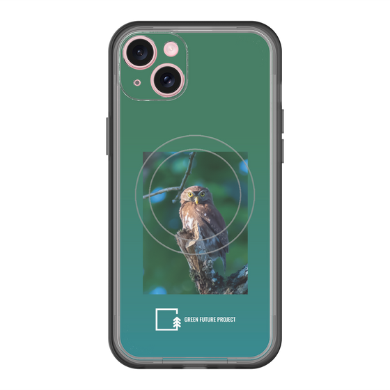 スリムプロテクションプレミアムケース with MagSafe［ Green Future Project - Ferruginous Pygmy Owl ］
