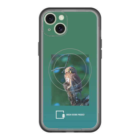 スリムプロテクションプレミアムケース with MagSafe［ Green Future Project - Ferruginous Pygmy Owl ］