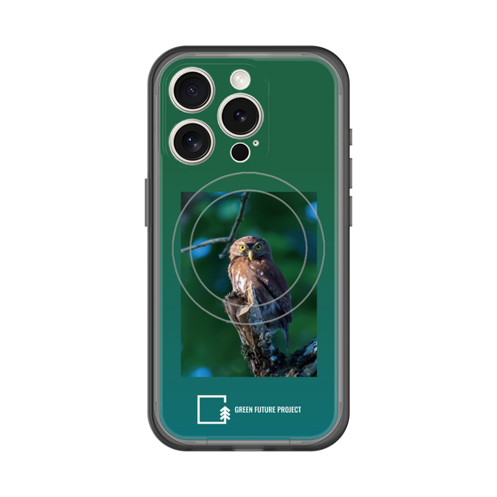 スリムプロテクションプレミアムケース with MagSafe［ Green Future Project - Ferruginous Pygmy Owl ］