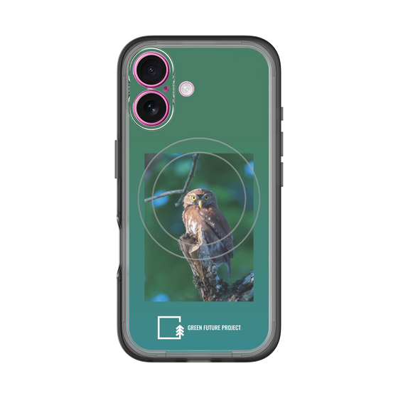 スリムプロテクションプレミアムケース with MagSafe［ Green Future Project - Ferruginous Pygmy Owl ］