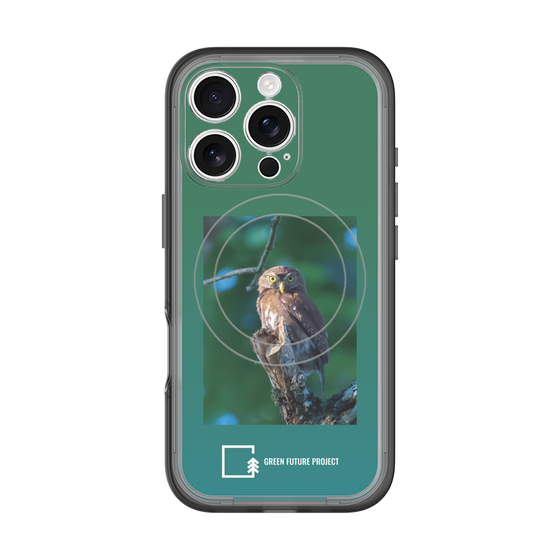 スリムプロテクションプレミアムケース with MagSafe［ Green Future Project - Ferruginous Pygmy Owl ］