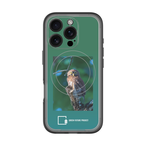 スリムプロテクションプレミアムケース with MagSafe［ Green Future Project - Ferruginous Pygmy Owl ］