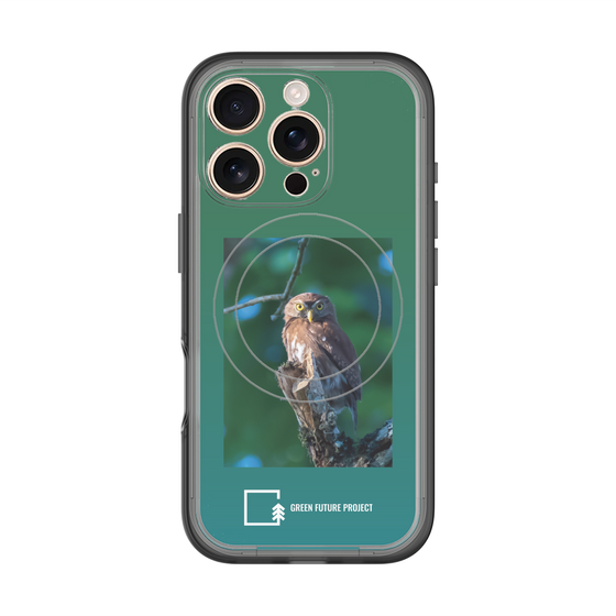 スリムプロテクションプレミアムケース with MagSafe［ Green Future Project - Ferruginous Pygmy Owl ］