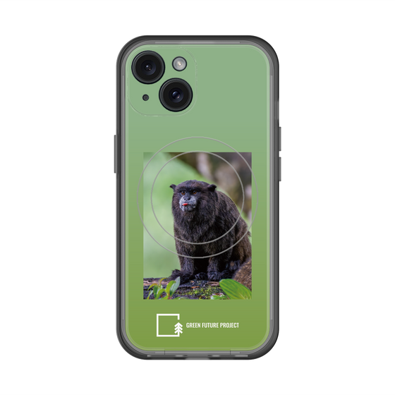 スリムプロテクションプレミアムケース with MagSafe［ Green Future Project - Black-mantled Tamarin ］