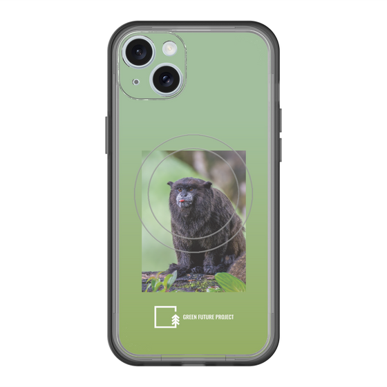 スリムプロテクションプレミアムケース with MagSafe［ Green Future Project - Black-mantled Tamarin ］