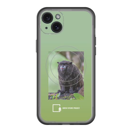 スリムプロテクションプレミアムケース with MagSafe［ Green Future Project - Black-mantled Tamarin ］