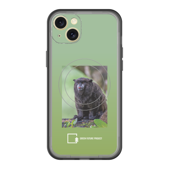 スリムプロテクションプレミアムケース with MagSafe［ Green Future Project - Black-mantled Tamarin ］