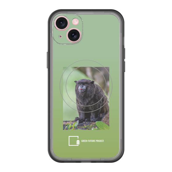 スリムプロテクションプレミアムケース with MagSafe［ Green Future Project - Black-mantled Tamarin ］