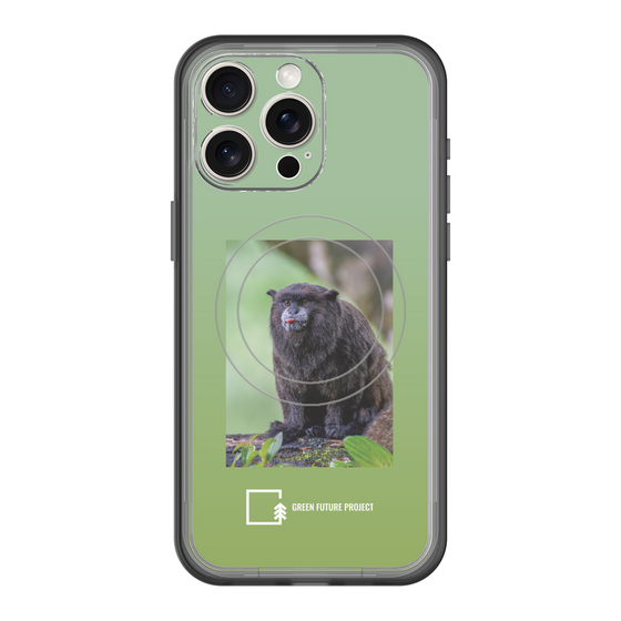 スリムプロテクションプレミアムケース with MagSafe［ Green Future Project - Black-mantled Tamarin ］