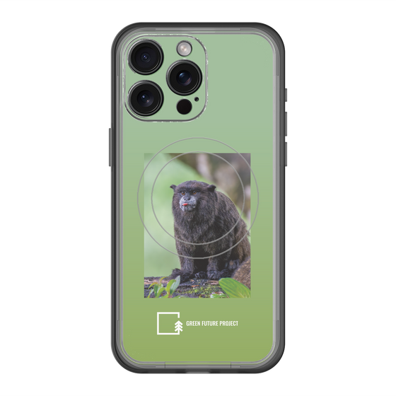 スリムプロテクションプレミアムケース with MagSafe［ Green Future Project - Black-mantled Tamarin ］