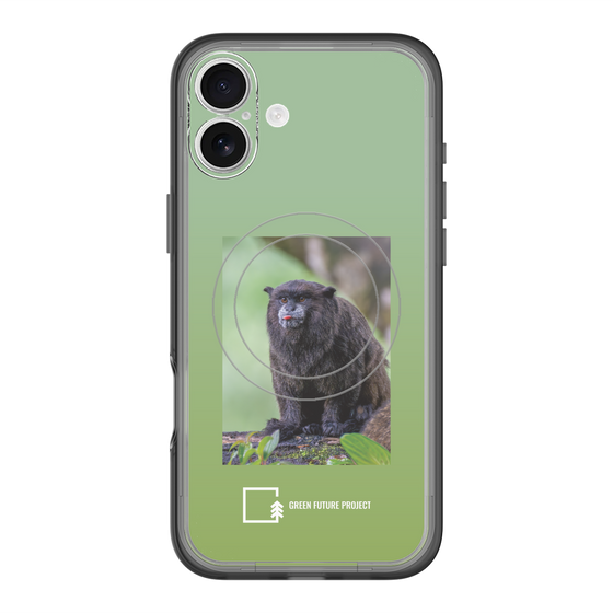 スリムプロテクションプレミアムケース with MagSafe［ Green Future Project - Black-mantled Tamarin ］