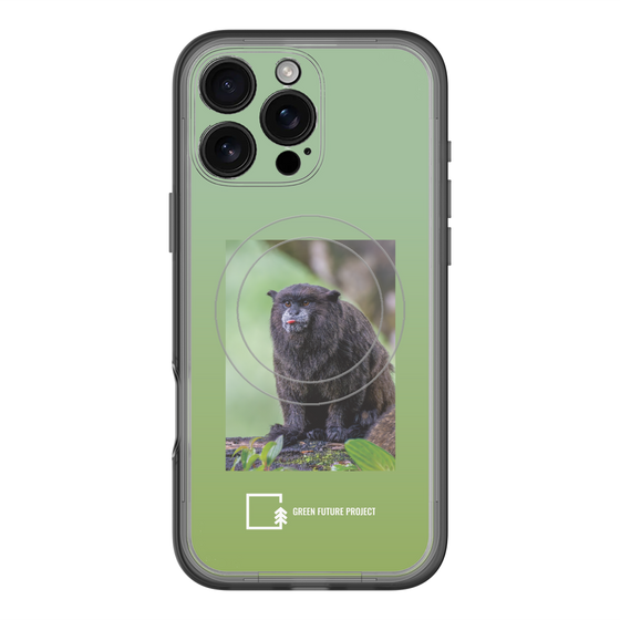 スリムプロテクションプレミアムケース with MagSafe［ Green Future Project - Black-mantled Tamarin ］