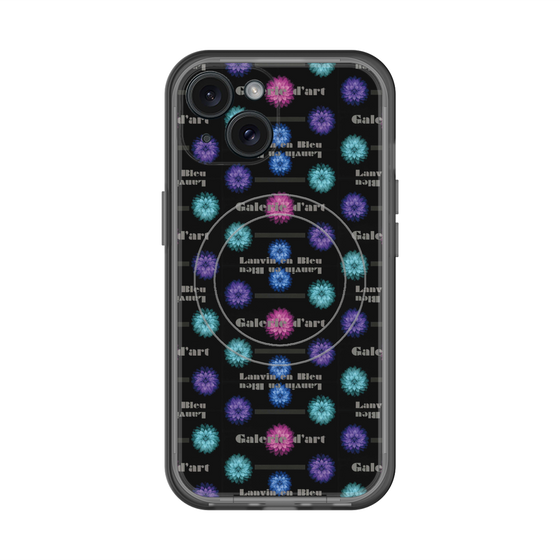スリムプロテクションプレミアムケース with MagSafe［ LANVIN en Bleu - Flower pattern ］