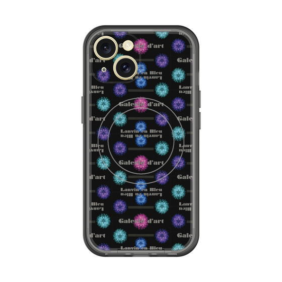 スリムプロテクションプレミアムケース with MagSafe［ LANVIN en Bleu - Flower pattern ］