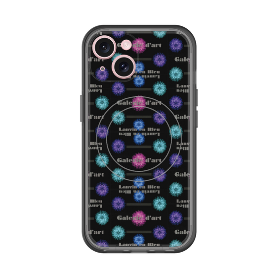 スリムプロテクションプレミアムケース with MagSafe［ LANVIN en Bleu - Flower pattern ］
