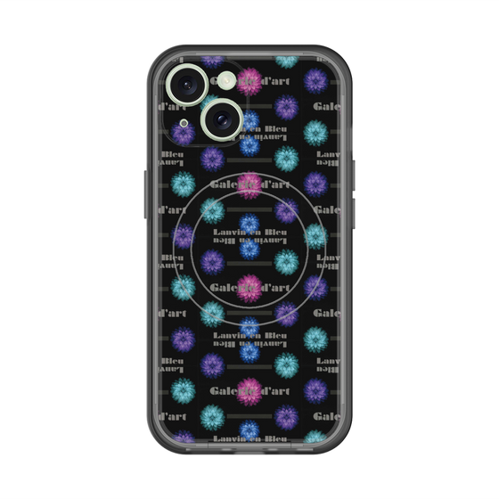 スリムプロテクションプレミアムケース with MagSafe［ LANVIN en Bleu - Flower pattern ］