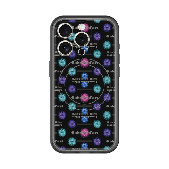 スリムプロテクションプレミアムケース with MagSafe［ LANVIN en Bleu - Flower pattern ］