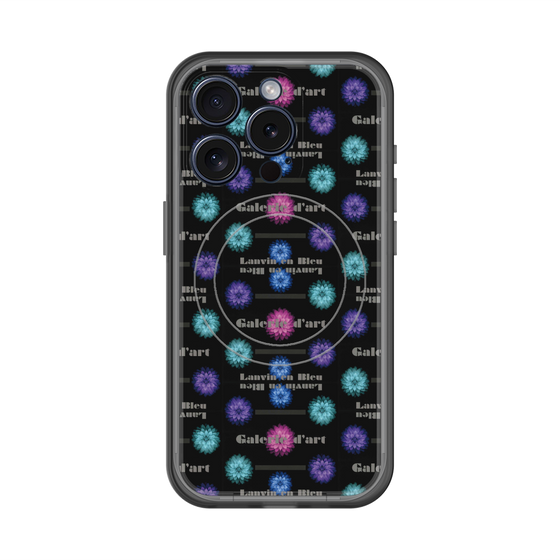 スリムプロテクションプレミアムケース with MagSafe［ LANVIN en Bleu - Flower pattern ］