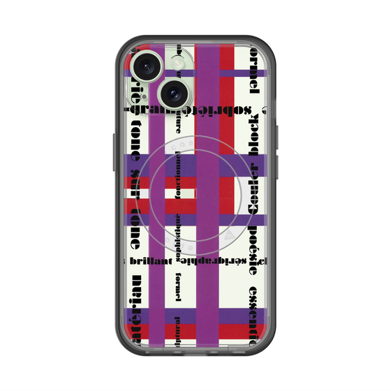 スリムプロテクションプレミアムケース with MagSafe［ LANVIN en Bleu - Plaid ］