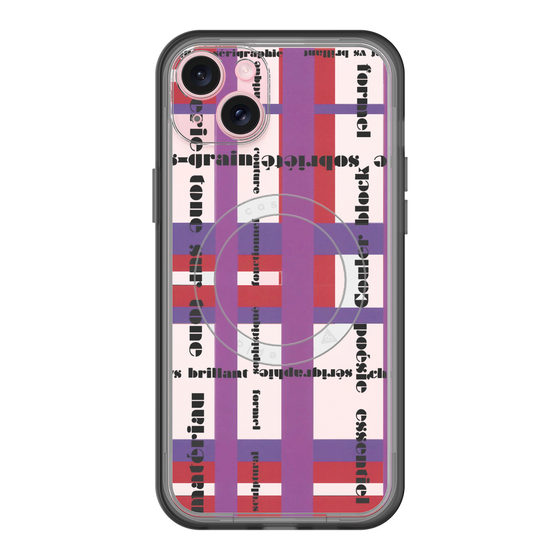 スリムプロテクションプレミアムケース with MagSafe［ LANVIN en Bleu - Plaid ］