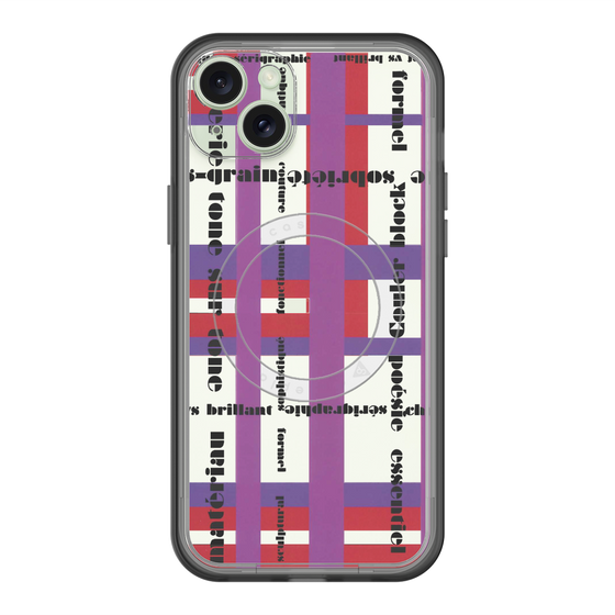 スリムプロテクションプレミアムケース with MagSafe［ LANVIN en Bleu - Plaid ］