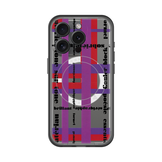 スリムプロテクションプレミアムケース with MagSafe［ LANVIN en Bleu - Plaid ］