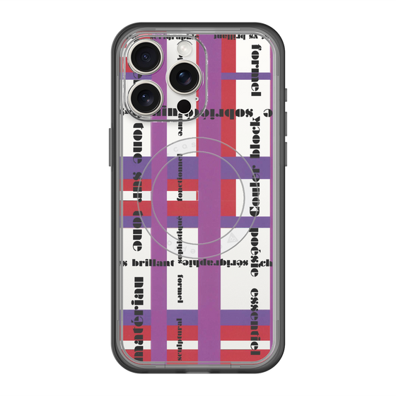 スリムプロテクションプレミアムケース with MagSafe［ LANVIN en Bleu - Plaid ］