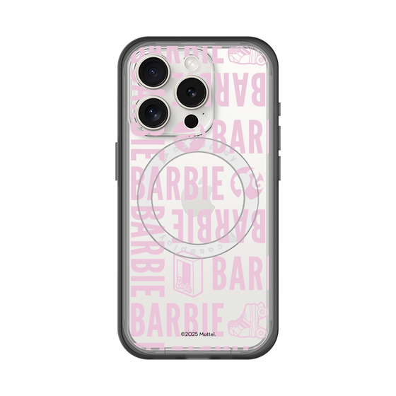 スリムプロテクションプレミアムケース with MagSafe［ Barbie - ロゴパターン3 - クリア ］