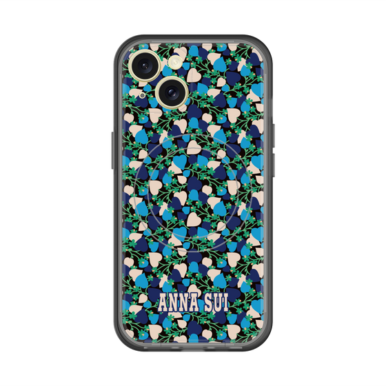 スリムプロテクションプレミアムケース with MagSafe［ ANNA SUI - HEARTS VINE - BLUE ］