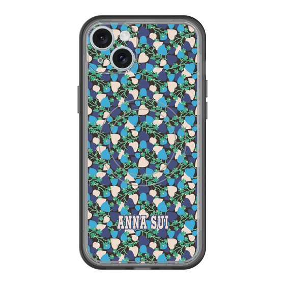 スリムプロテクションプレミアムケース with MagSafe［ ANNA SUI - HEARTS VINE - BLUE ］