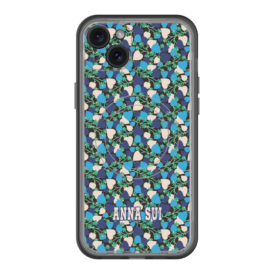 スリムプロテクションプレミアムケース with MagSafe［ ANNA SUI - HEARTS VINE - BLUE ］