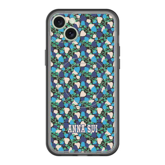 スリムプロテクションプレミアムケース with MagSafe［ ANNA SUI - HEARTS VINE - BLUE ］