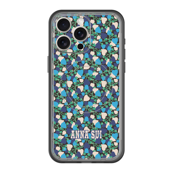スリムプロテクションプレミアムケース with MagSafe［ ANNA SUI - HEARTS VINE - BLUE ］