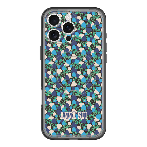 スリムプロテクションプレミアムケース with MagSafe［ ANNA SUI - HEARTS VINE - BLUE ］
