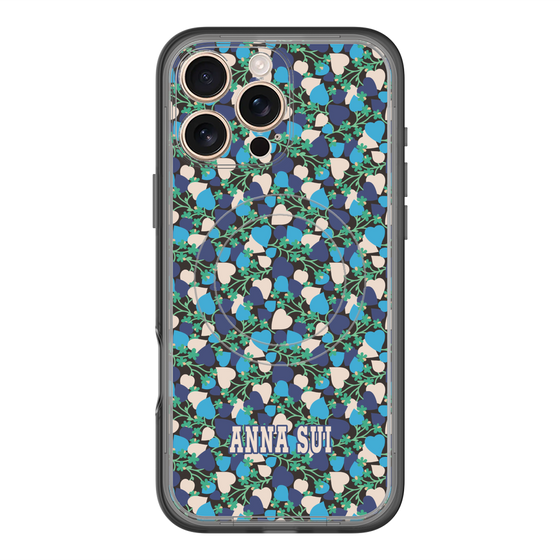 スリムプロテクションプレミアムケース with MagSafe［ ANNA SUI - HEARTS VINE - BLUE ］