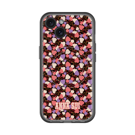 スリムプロテクションプレミアムケース with MagSafe［ ANNA SUI - HEARTS VINE - PINK ］
