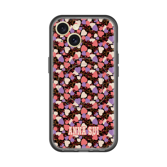 スリムプロテクションプレミアムケース with MagSafe［ ANNA SUI - HEARTS VINE - PINK ］