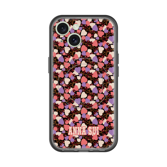 スリムプロテクションプレミアムケース with MagSafe［ ANNA SUI - HEARTS VINE - PINK ］