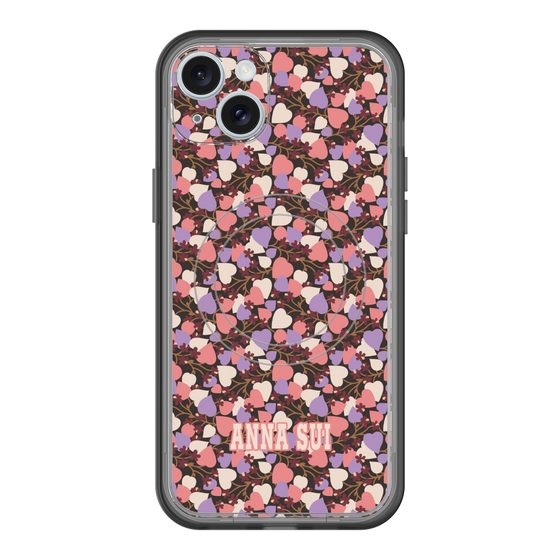 スリムプロテクションプレミアムケース with MagSafe［ ANNA SUI - HEARTS VINE - PINK ］