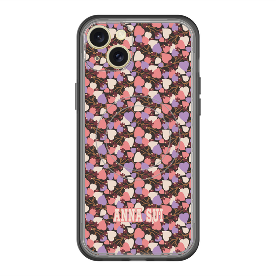 スリムプロテクションプレミアムケース with MagSafe［ ANNA SUI - HEARTS VINE - PINK ］