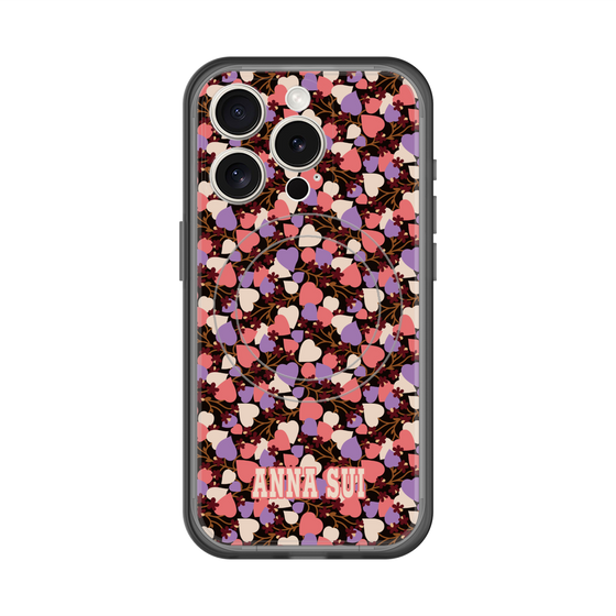 スリムプロテクションプレミアムケース with MagSafe［ ANNA SUI - HEARTS VINE - PINK ］