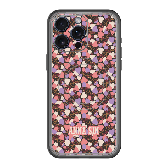 スリムプロテクションプレミアムケース with MagSafe［ ANNA SUI - HEARTS VINE - PINK ］
