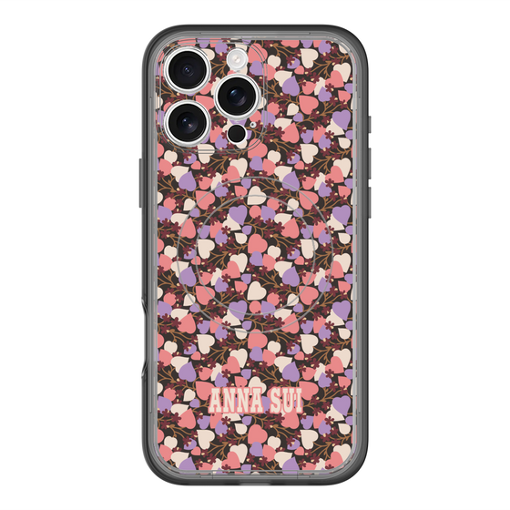 スリムプロテクションプレミアムケース with MagSafe［ ANNA SUI - HEARTS VINE - PINK ］