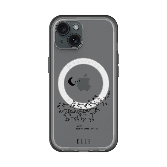スリムプロテクションプレミアムケース with MagSafe［ ELLE - All cats are grey in the dark ］